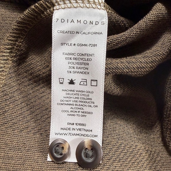 NWT 7 Diamonds Generation Long Sleeve Shirt Cedar Brown Black Plaid Mens M - Picture 7 of 10